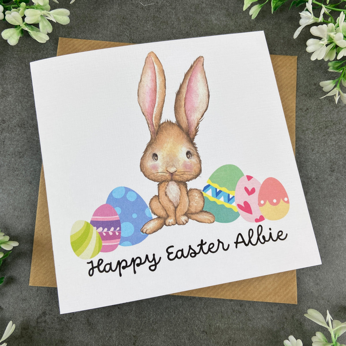 Easter Card. Bunny And Basket Design With Matching Envelope. 210x148mm - View #9