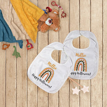Load image into Gallery viewer, Happy Halloween Rainbow Bib-The Persnickety Co
