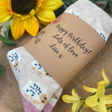 Load image into Gallery viewer, Happy Birthday Hedgehog Socks