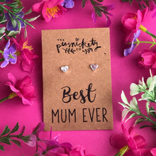 Load image into Gallery viewer, Best Mum Ever - Heart Earrings - Gold / Rose Gold / Silver-7-The Persnickety Co