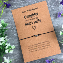 Load image into Gallery viewer, Daughter You Make My Heart Smile Wish Bracelet-8-The Persnickety Co