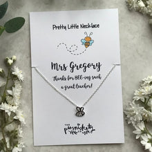 Load image into Gallery viewer, Thanks For BEE-ing Such A Great Teacher / Teaching Assistant Bee Necklace-The Persnickety Co
