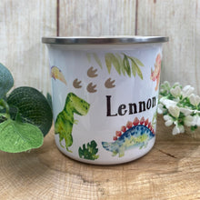 Load image into Gallery viewer, Dinosaur Enamel Mug, Placemat and Coaster