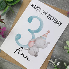 Load image into Gallery viewer, Elephant Personalised Birthday Card