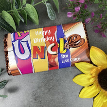Load image into Gallery viewer, Personalised Uncle Happy Birthday Chocolate Bar-The Persnickety Co