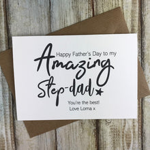 Load image into Gallery viewer, Happy Father's Day To My Amazing Step Dad You're The Best - Personalised Card-The Persnickety Co