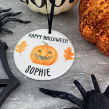 Load image into Gallery viewer, Happy Halloween Pumpkin Hanging Decoration-9-The Persnickety Co