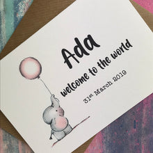 Load image into Gallery viewer, Personalised Welcome To The World Baby Girl Card-3-The Persnickety Co