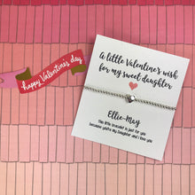 Load image into Gallery viewer, Beaded Charm Bracelet - A Little Valentine's Wish For My Sweet Daughter-The Persnickety Co