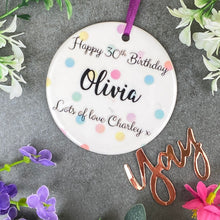 Load image into Gallery viewer, Personalised 30th Birthday Hanging Decoration-4-The Persnickety Co