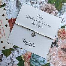Load image into Gallery viewer, Beaded Charm Bracelet - Thank You For Being My Flower Girl-7-The Persnickety Co