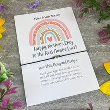 Load image into Gallery viewer, Happy Mother's Day To The Best Auntie Ever Wish Bracelet