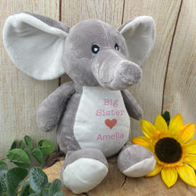 Load image into Gallery viewer, Personalised 'Big Sister' Elephant Soft Toy