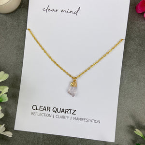 Dainty Crystal Necklace - Clear Quartz