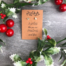 Load image into Gallery viewer, Aunties Like You Are Precious & Few, Heart Earrings-4-The Persnickety Co