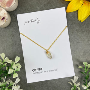 Dainty Crystal Necklace - Citrine