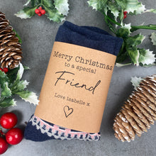 Load image into Gallery viewer, Penguin & Snowflake Special Friend Christmas Socks-The Persnickety Co