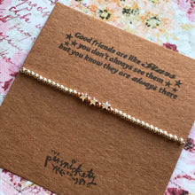 Load image into Gallery viewer, Charm Bracelet, Beaded Charm Bracelet, Good Friends are Like Stars, Star Charm, Silver Bracelet-3-The Persnickety Co