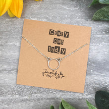Load image into Gallery viewer, Silver Cat Necklace - Crazy Cat Lady