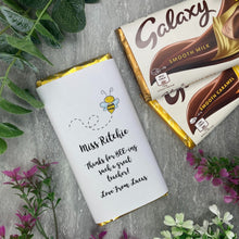 Load image into Gallery viewer, Thank You For Bee-ing Such A Great Teacher- Personalised Chocolate Bar