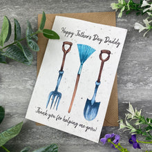 Load image into Gallery viewer, Thank You For Helping Me Grow Plantable Father's Day Card