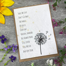 Load image into Gallery viewer, Those We Love Don't Go Away Plantable Seed Card