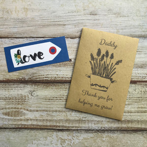Daddy/ Grandad Thank You For Helping Me Grow! Mini Kraft Envelope with Wildflower Seeds-3-The Persnickety Co