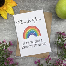 Load image into Gallery viewer, Personalised 'Thank You To All The Staff' Card