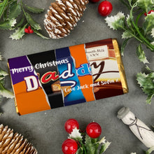 Load image into Gallery viewer, Merry Christmas Daddy Novelty Personalised Chocolate Bar