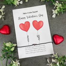 Load image into Gallery viewer, Happy Valentine's Day Balloon Names Wish Bracelet