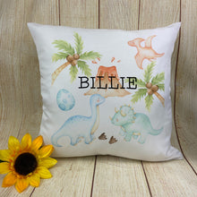 Load image into Gallery viewer, Personalised Dinosaur Cushion
