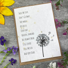 Load image into Gallery viewer, Those We Love Don't Go Away Plantable Seed Card