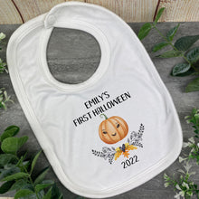 Load image into Gallery viewer, First Halloween Pumpkin Baby Bib