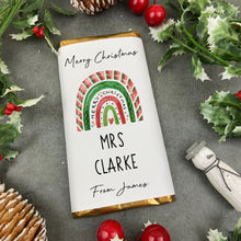 Load image into Gallery viewer, Merry Christmas - Personalised Rainbow Chocolate Bar