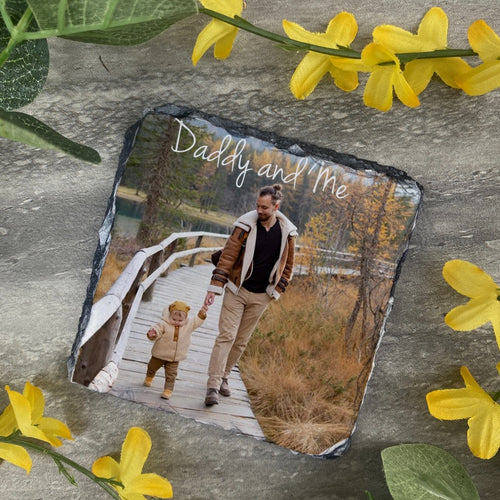 £5.00 Special Offer! Personalised Daddy and Me Slate Coaster-The Persnickety Co