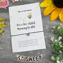 Load image into Gallery viewer, Mummy To Bee Wish Bracelet On Plantable Seed Card-4-The Persnickety Co