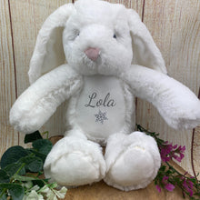 Load image into Gallery viewer, Personalised Christmas Snowflake Teddy - White Bunny-The Persnickety Co