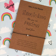 Load image into Gallery viewer, Sister in Laws Like You Are Precious & Few Wish Bracelet-2-The Persnickety Co