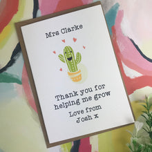Load image into Gallery viewer, Thank You For Helping me Grow Cactus Card-5-The Persnickety Co