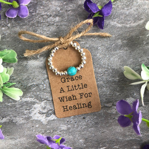 A Little Wish For Healing - Turquoise Stretch Ring-7-The Persnickety Co