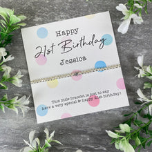 Load image into Gallery viewer, Happy 21st Birthday Beaded Bracelet-3-The Persnickety Co