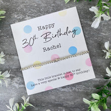 Load image into Gallery viewer, Happy 30th Birthday Beaded Bracelet-2-The Persnickety Co