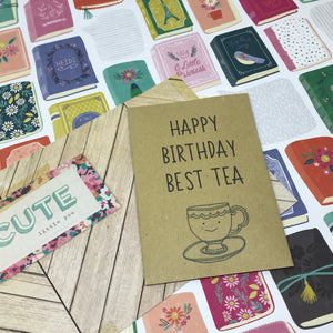 Happy Birthday Best Tea/Cute Tea Mini Kraft Envelope with Tea Bag-4-The Persnickety Co
