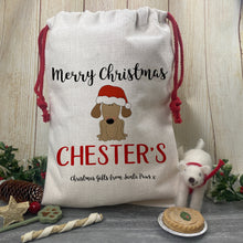 Load image into Gallery viewer, Merry Christmas Personalised Dog Santa Sack-The Persnickety Co