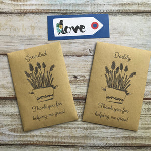 Daddy/ Grandad Thank You For Helping Me Grow! Mini Kraft Envelope with Wildflower Seeds-7-The Persnickety Co