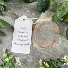 Load image into Gallery viewer, Wedding Knot Bangle With Initial Charm in Rose Gold-3-The Persnickety Co