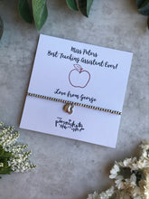 Load image into Gallery viewer, Beaded Charm Bracelet - Best Teacher / Teaching Assistant Ever-8-The Persnickety Co