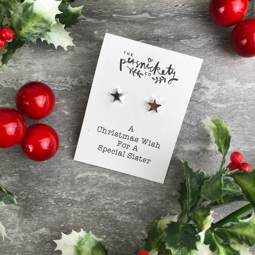 A Christmas Wish For A Special Sister - Star Earrings-The Persnickety Co