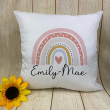 Load image into Gallery viewer, Personalised Pastel Rainbow Cushion