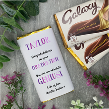Load image into Gallery viewer, Exam Congratulations - Graduation Chocolate Bar - Purple